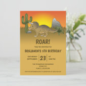 Triceratops dinosaur in Desert Kind Birthday Kaart (Staand voorkant)