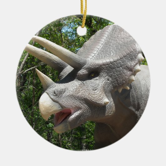 Triceratops dinosaur keramisch ornament (Voorkant)