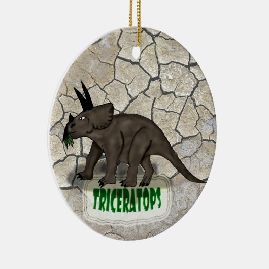 Triceratops Dinosaur Keramisch Ornament (Rechts)