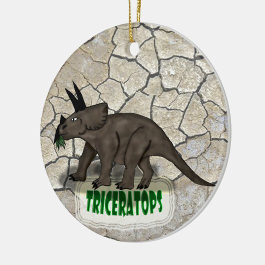 Triceratops Dinosaur Keramisch Ornament (Links)
