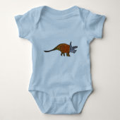 Triceratops dinosaur kinder leuke illustratie romper (Voorkant)