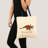 Triceratops dinosaur kinder leuke illustratie tote bag (Voorkant (product))