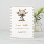 Triceratops Dinosaur Neutral Baby shower Party Kaart (Staand voorkant)