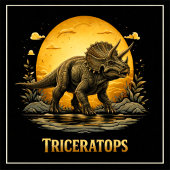 Triceratops Dinosaur Prehistorisch Maan Tri-Blend Shirt