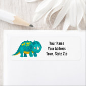 Triceratops Dinosaur Return Address Label (Insitu)