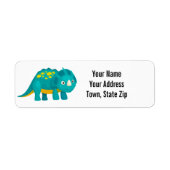 Triceratops Dinosaur Return Address Label (Voorkant)