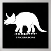 Triceratops Dinosaur Silhouet Poster (Voorkant)