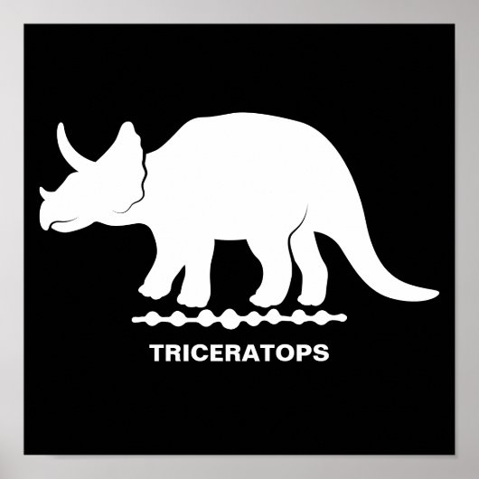 Triceratops Dinosaur Silhouet Poster (Voorkant)