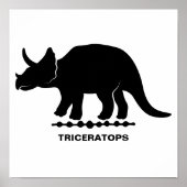 Triceratops Dinosaur Silhouet Poster (Voorkant)