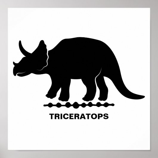 Triceratops Dinosaur Silhouet Poster (Voorkant)