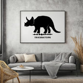Triceratops Dinosaur Silhouet Poster
