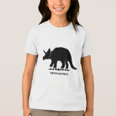 Triceratops Dinosaur Silhouet Tri-Blend Shirt (Voorkant)