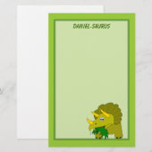 Triceratops Dinosaur Speciaal Kinder Stationery Briefpapier (Voorkant / Achterkant)
