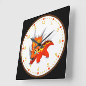 Triceratops Dinosaur Square Wall klok (Hoek)
