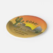 Triceratops Dinosaur Sunset Desert Kind Birthday Papieren Bordje (Gekanteld)