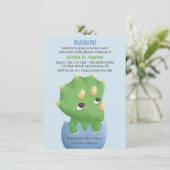 Triceratops Dinosaur thema Baby shower Kaart (Staand voorkant)