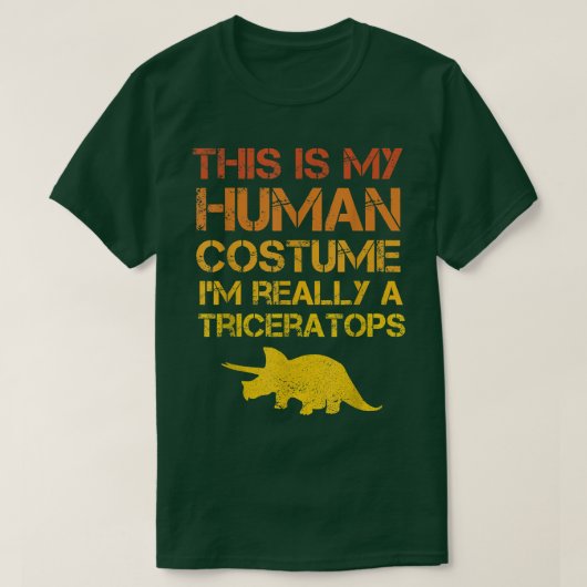 Triceratops Dinosaur This Is My Human Costume Hall T-shirt (Design voorkant)