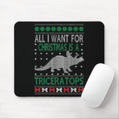 Triceratops Dinosaur Ugly Christmas Design Style F Muismat (Met muis)
