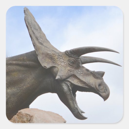 Triceratops Dinosaur Vierkante Sticker (Voorkant)