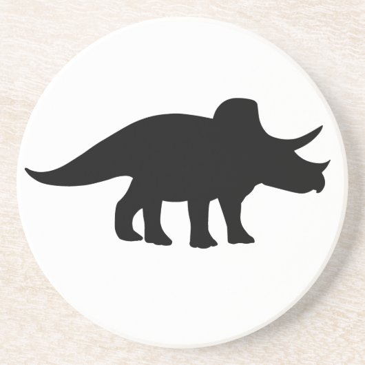 Triceratops Dinosaur. Zandsteen Onderzetter (Voorkant)