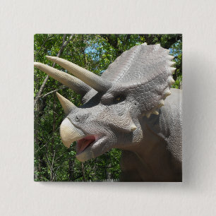 Triceratops Dinosaurs Vierkante Button 5,1 Cm