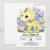 Triceratops Dinosaurus Digitale Verjaardag Kaart (Voorkant / Achterkant)