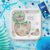 Triceratops Dinosaurus Meisje Baby shower Papieren Bordje (Feest)