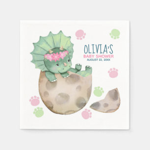 Triceratops Dinosaurus Meisje Baby shower Servet