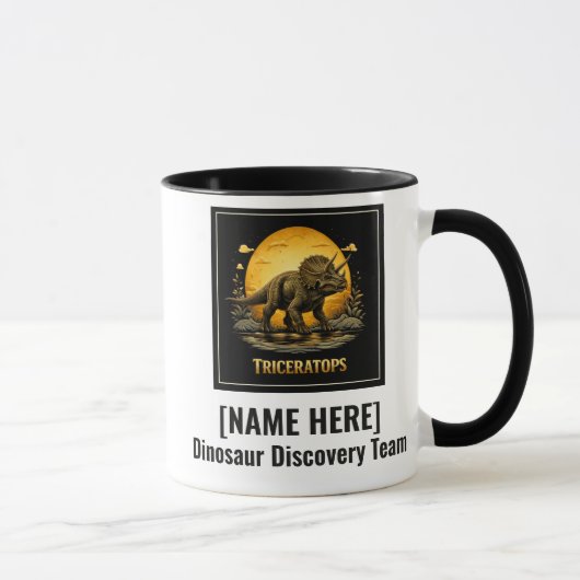 Triceratops Dinosaurus Prehistorische Maan Mok (Rechts)
