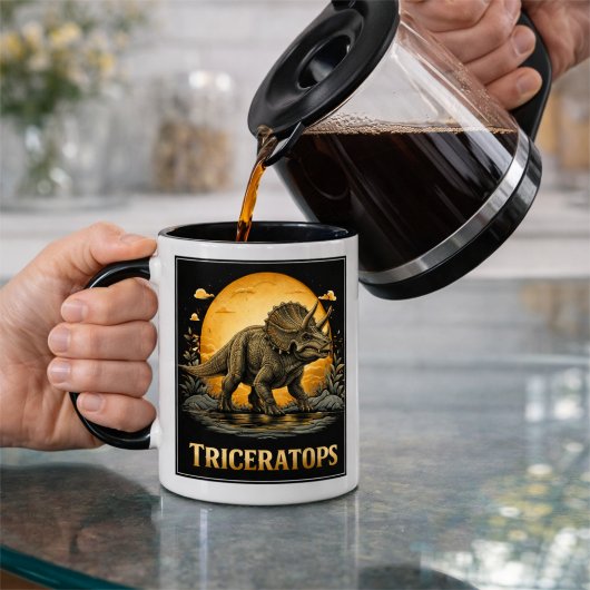 Triceratops Dinosaurus Prehistorische Maan Mok