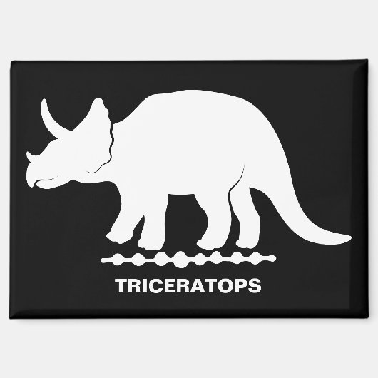 Triceratops dinosaurus silhouet magneet (Voorkant)