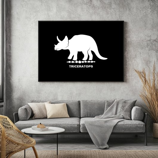 Triceratops dinosaurus silhouet poster
