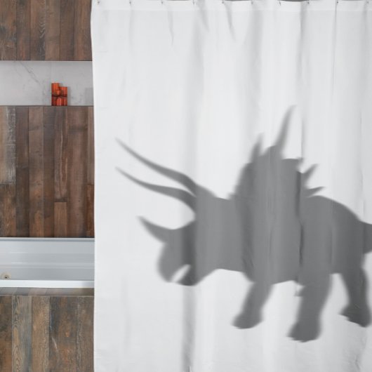 Triceratops dinosaurus silhouet schaduw achter douchegordijn
