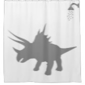 Triceratops dinosaurus silhouet schaduw achter douchegordijn (Voorkant)