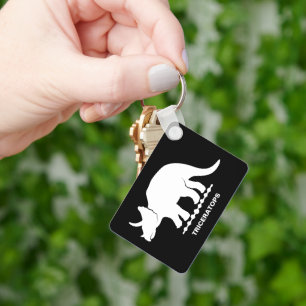 Triceratops dinosaurus silhouet sleutelhanger