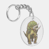 Triceratops en kwartels sleutelhanger (Voorkant Links)