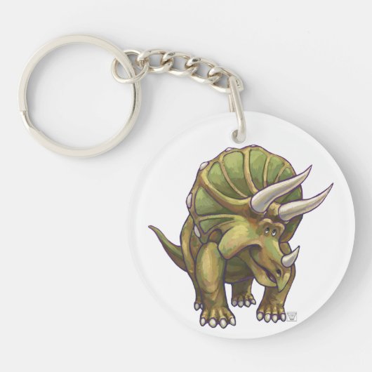 Triceratops en kwartels sleutelhanger (Voorkant)