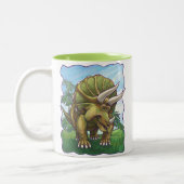Triceratops en kwartels tweekleurige koffiemok (Links)