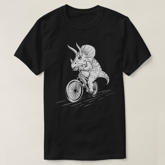 Triceratops Fietser Biker Dinosaur Lover T-shirt (Design voorkant)