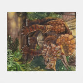 Triceratops Forest Fleece Deken (Voorkant (Horizontaal))