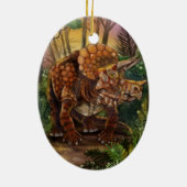Triceratops Forest Keramisch Ornament (Achterkant)