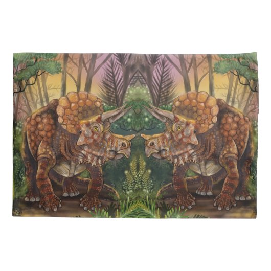 Triceratops Forest Pas je eigen naam aan Kussensloop (Achterkant)