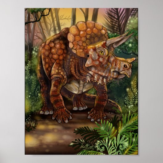 Triceratops Forest Poster (Voorkant)