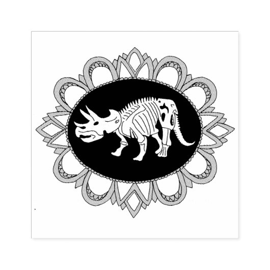 Triceratops fossiele camee rubberstempel (Afrduk)