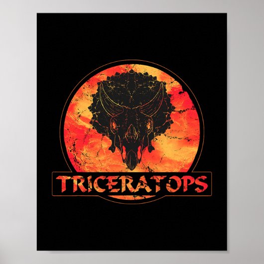 Triceratops fossiele schedel dinosaurus poster (Voorkant)