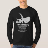 Triceratops Fossil Skull Dinosaur Fact Sheet T-shirt (Voorkant)