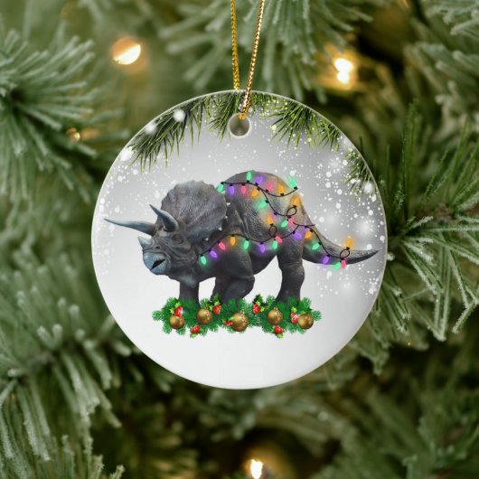 Triceratops Gift for Dinosaurs Lover Prehistorisch Keramisch Ornament (Boom)