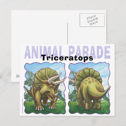 Triceratops Gifts & Accessoires Briefkaart (Voorkant / Achterkant)