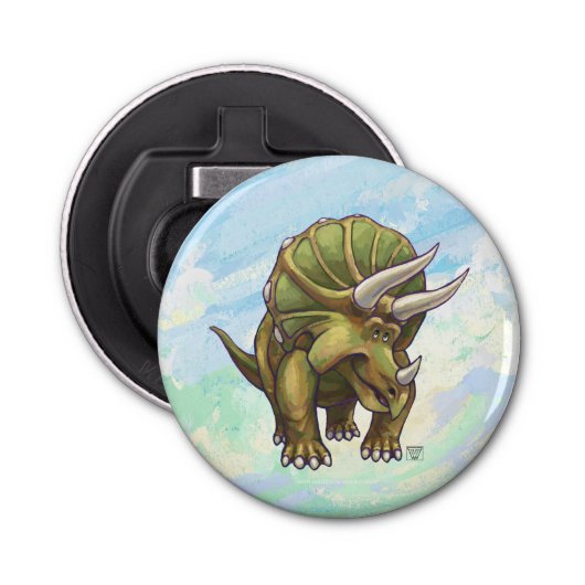 Triceratops Gifts & Accessoires Button Flesopener (Voorkant)