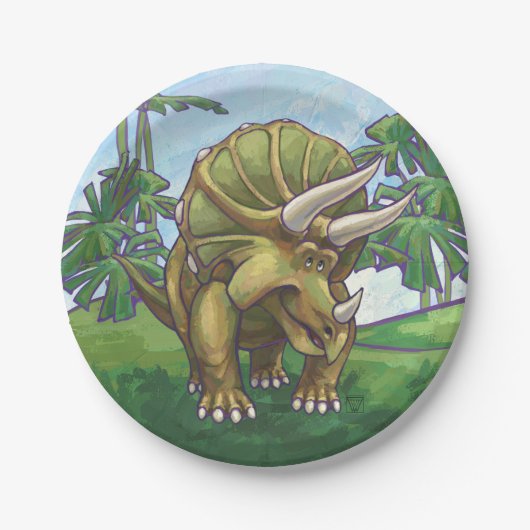 Triceratops Gifts & Accessoires Papieren Bordje (Voorkant)